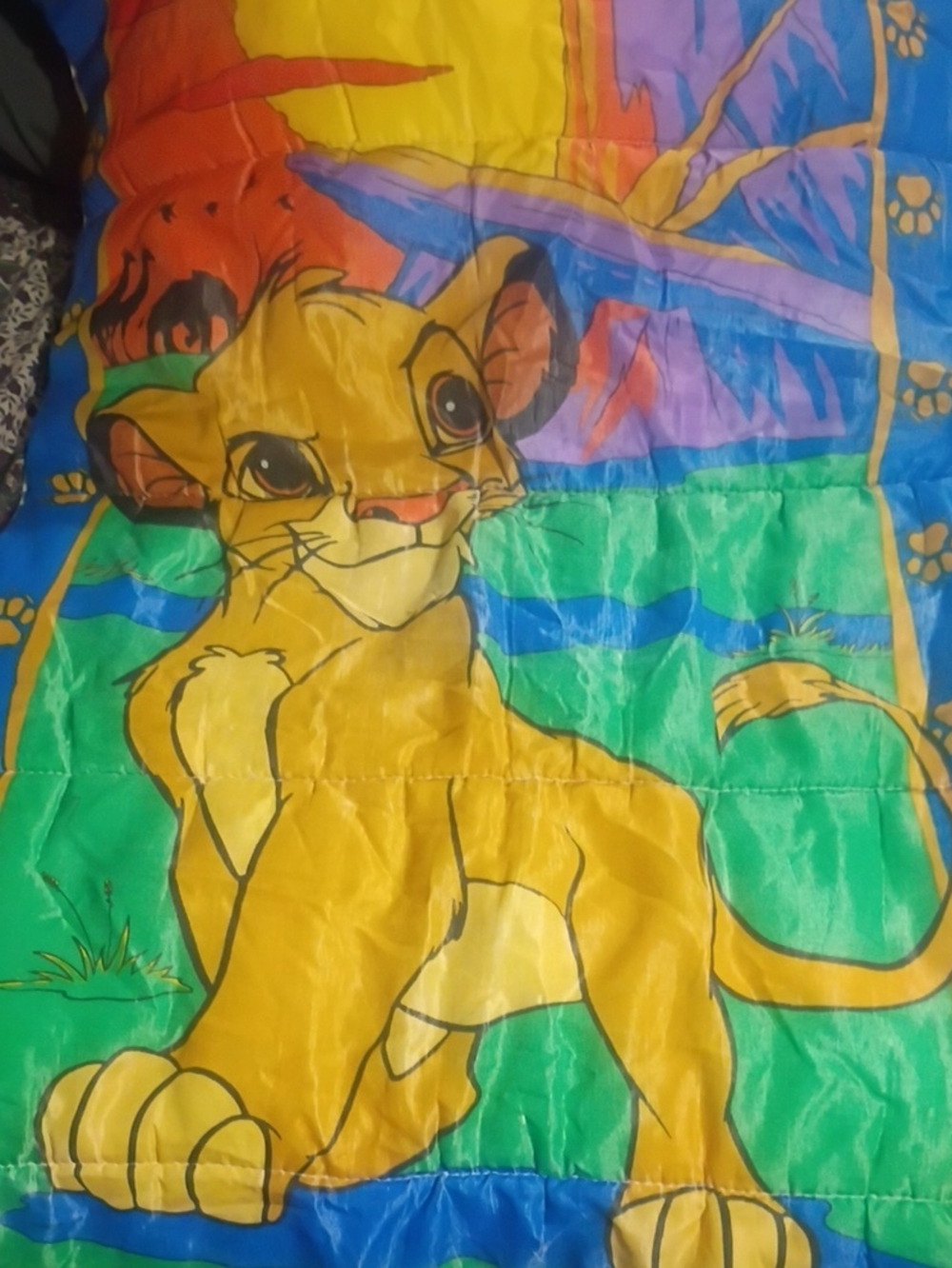 Disney Yellow Simba Comforter with Multicolor Background